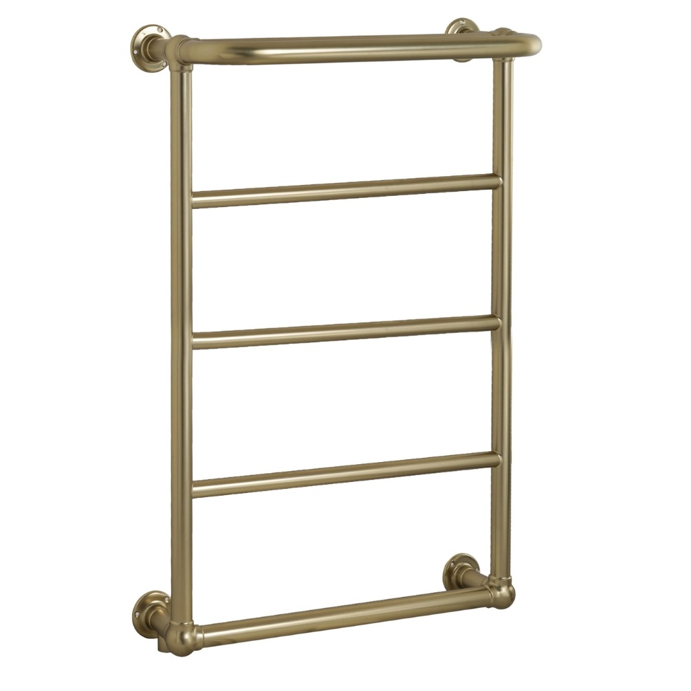 JTP Grosvenor Brushed Brass 1193mm x 600mm Traditional Wall Mounted Towel Radiator Cut Out